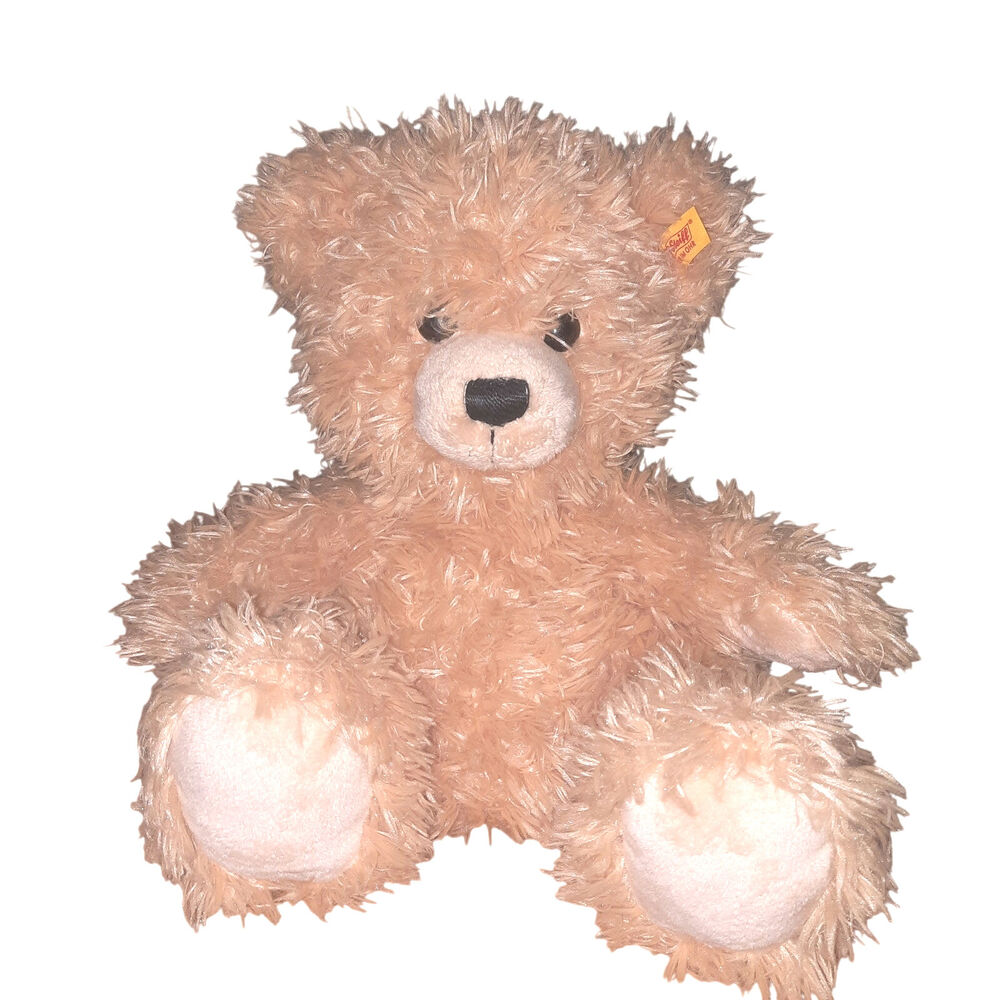 Steiff "Lars" Sitting Tan Plush Stuffed Teddy Bear Button Ear